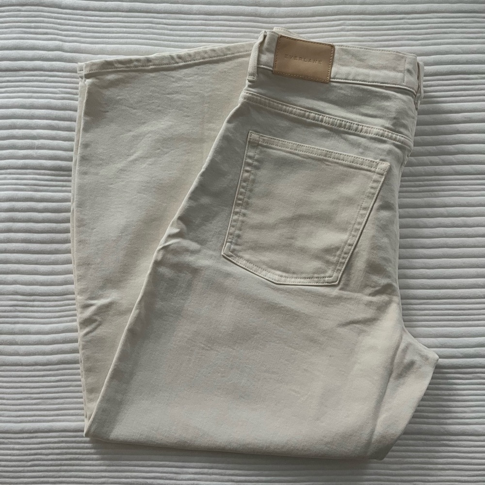 Everlane Cream Way High Jeans  w a Barrel like leg - Picture 4 of 10